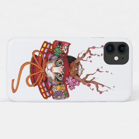 Japans Edo Samurai Neko Kitten Hoesje-Mate iPhone Case-Mate iPhone Case (Achterkant (horizontaal))