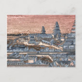 Japans Edo Tokyo Castle Palace Complex Engraving Briefkaart (Voorkant)