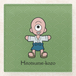 Japans eenogig Kind: Cartoon Yokai Glazen Onderzetter