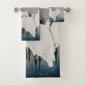 Japans Egrets Koson kranen wintersneeuw Bad Handdoek (Insitu)