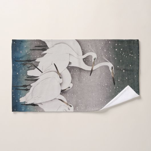 Japans Egrets Koson kranen wintersneeuw Bad Handdoek (Handdoek)