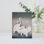 Japans Egrets Koson kranen wintersneeuw Briefkaart (Staand voorkant)