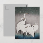 Japans Egrets Koson kranen wintersneeuw Briefkaart (Voorkant / Achterkant)