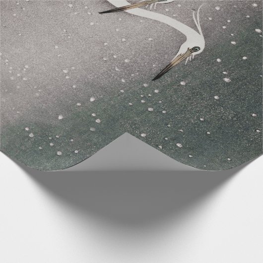 Japans Egrets Koson kranen wintersneeuw Cadeaupapier (Hoek)