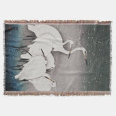 Japans Egrets Koson kranen wintersneeuw Deken (Voorkant)