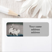 Japans Egrets Koson kranen wintersneeuw Etiket (Insitu)