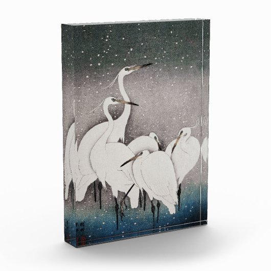 Japans Egrets Koson kranen wintersneeuw Fotoblokken (Links)