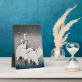 Japans Egrets Koson kranen wintersneeuw Fotoplaat (Zijkant)