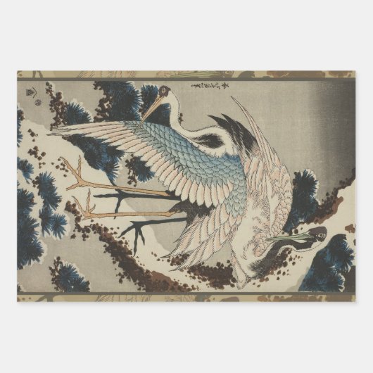 Japans Egrets Koson kranen wintersneeuw Inpakpapier Vel (Voorkant 2)