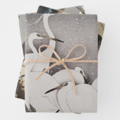 Japans Egrets Koson kranen wintersneeuw Inpakpapier Vel (In situ)