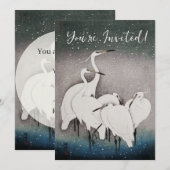 Japans Egrets Koson kranen wintersneeuw Kaart (Voorkant / Achterkant)