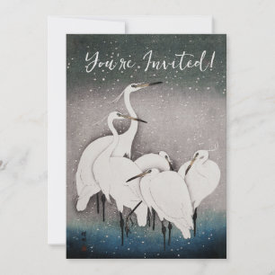 Japans Egrets Koson kranen wintersneeuw Kaart