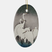 Japans Egrets Koson kranen wintersneeuw Keramisch Ornament (Rechts)