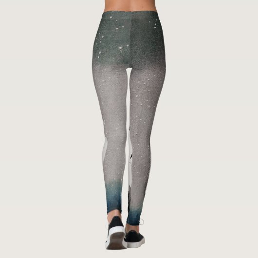 Japans Egrets Koson kranen wintersneeuw Leggings (Achterkant)