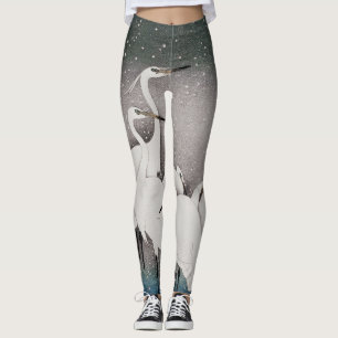 Japans Egrets Koson kranen wintersneeuw Leggings