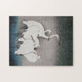 Japans Egrets Koson kranen wintersneeuw Legpuzzel (Horizontaal)