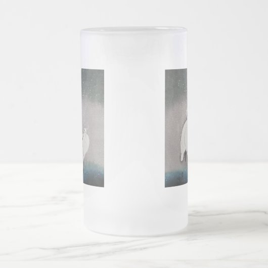 Japans Egrets Koson kranen wintersneeuw Matglas Bierpul (Center)