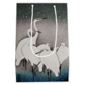 Japans Egrets Koson kranen wintersneeuw Medium Cadeauzakje (Achterkant)