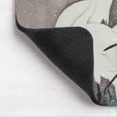 Japans Egrets Koson kranen wintersneeuw Muismat (Hoek)