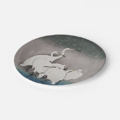 Japans Egrets Koson kranen wintersneeuw Papieren Bordje (Gekanteld)