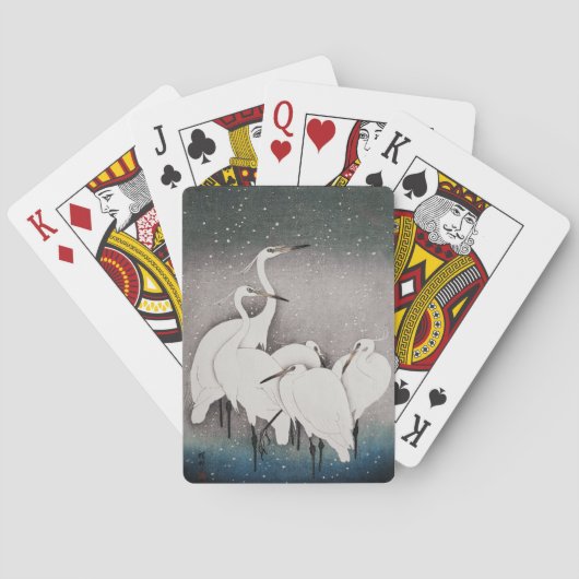 Japans Egrets Koson kranen wintersneeuw Pokerkaarten (Achterkant)