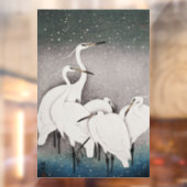 Japans Egrets Koson kranen wintersneeuw Raamsticker (Vel 2)