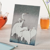 Japans Egrets Koson kranen wintersneeuw Reclamebord Met Voetstuk (Insitu)