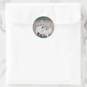 Japans Egrets Koson kranen wintersneeuw Ronde Sticker (Tas)