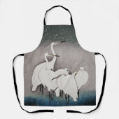 Japans Egrets Koson kranen wintersneeuw Schort (Voorkant)