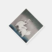 Japans Egrets Koson kranen wintersneeuw Servet (Hoek)