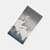 Japans Egrets Koson kranen wintersneeuw Servet (Hoek)