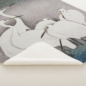 Japans Egrets Koson kranen wintersneeuw Sherpa Deken (3/4)