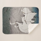 Japans Egrets Koson kranen wintersneeuw Sherpa Deken (Voorkant (horizontaal))