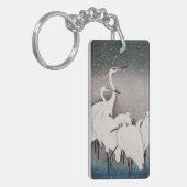 Japans Egrets Koson kranen wintersneeuw Sleutelhanger (Voorkant Links)