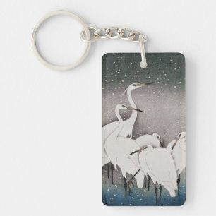 Japans Egrets Koson kranen wintersneeuw Sleutelhanger