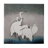Japans Egrets Koson kranen wintersneeuw Tegeltje (Voorkant)