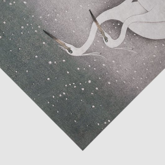 Japans Egrets Koson kranen wintersneeuw Tissuepapier (Detail)