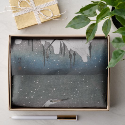 Japans Egrets Koson kranen wintersneeuw Tissuepapier (Geschenk)