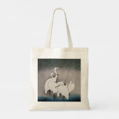 Japans Egrets Koson kranen wintersneeuw Tote Bag (Achterkant)