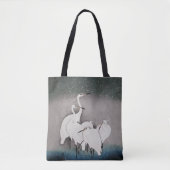 Japans Egrets Koson kranen wintersneeuw Tote Bag (Voorkant)