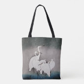 Japans Egrets Koson kranen wintersneeuw Tote Bag (Achterkant)