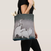 Japans Egrets Koson kranen wintersneeuw Tote Bag (Dichtbij)