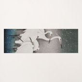 Japans Egrets Koson kranen wintersneeuw Yogamat (Achterkant (horizontaal))