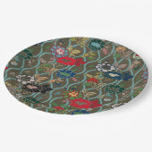 Japans Elegantie: bloemen Papieren Bordje (Gekanteld)