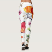 Japans Elements Waterverf Naadloze Textuur Leggings (Achterkant)