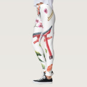 Japans Elements Waterverf Naadloze Textuur Leggings (Links)