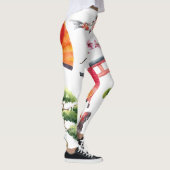 Japans Elements Waterverf Naadloze Textuur Leggings (Rechts)