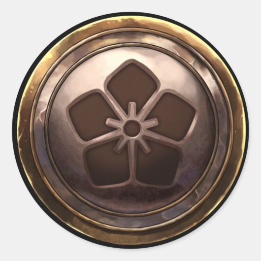 Japans embleem (Kamon) Ronde Sticker (Voorkant)