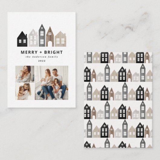 Japans en kerstrecycleerders 3 foto's notitiekaartje (Voorkant / Achterkant)