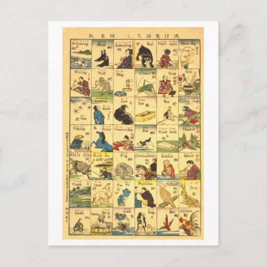 Japans-Engelse vertaaltabel Briefkaart (Voorkant)